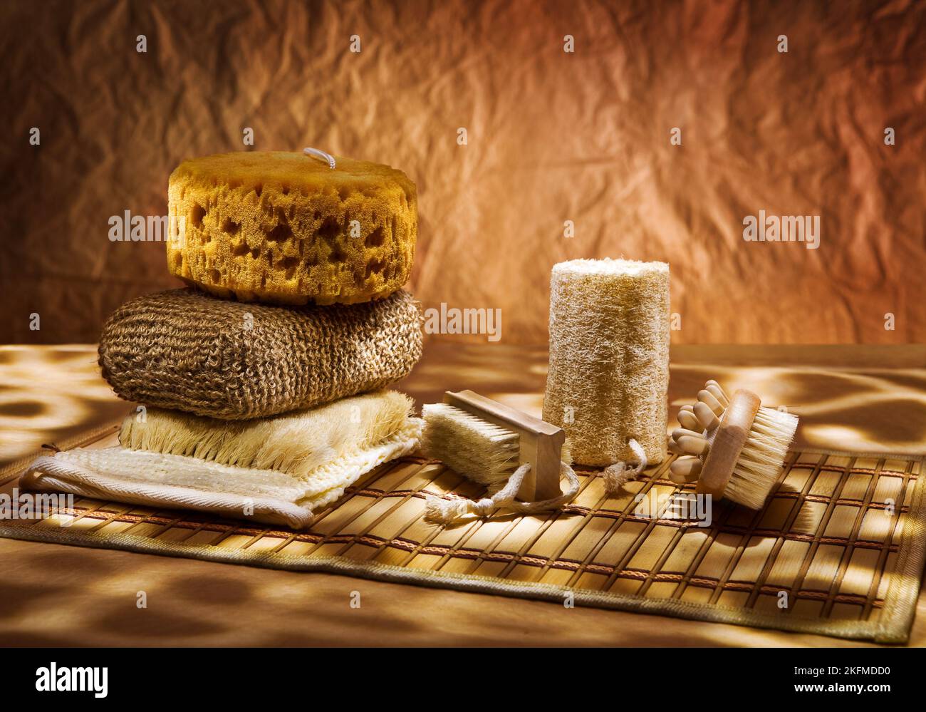 set of bast and massager Stock Photo - Alamy