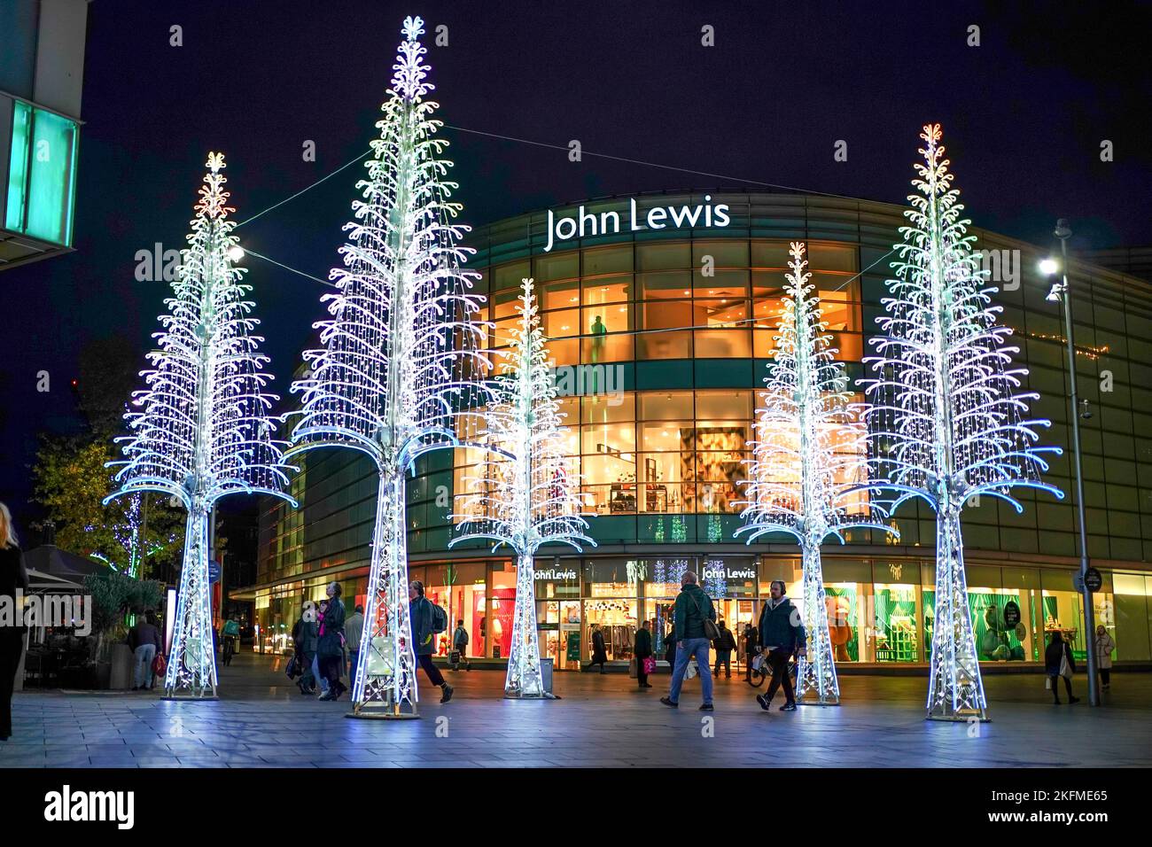 Christmas Trees 2022 in Paradise Street, Liverpool One shopping mall