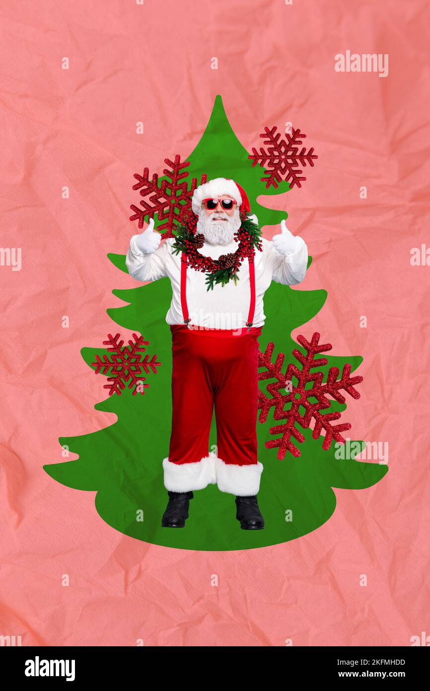 photo-collage-artwork-minimal-picture-of-smiling-santa-rating-thumbs-up