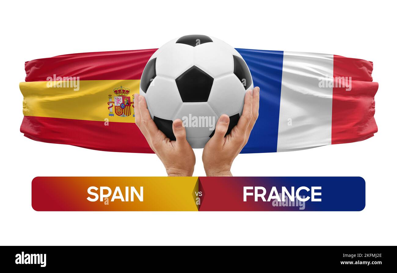 Spain vs France national teams soccer football match competition