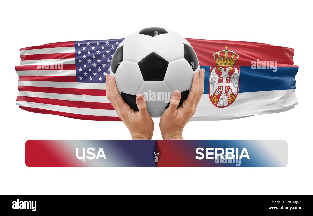USA vs Serbia national teams soccer football match competition concept