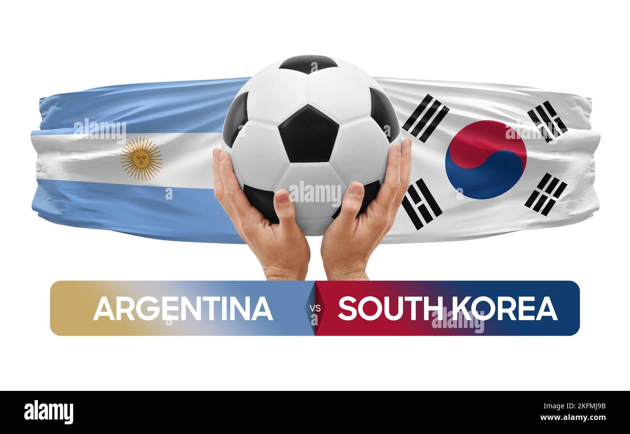 Argentina vs South Korea national teams soccer football match ...