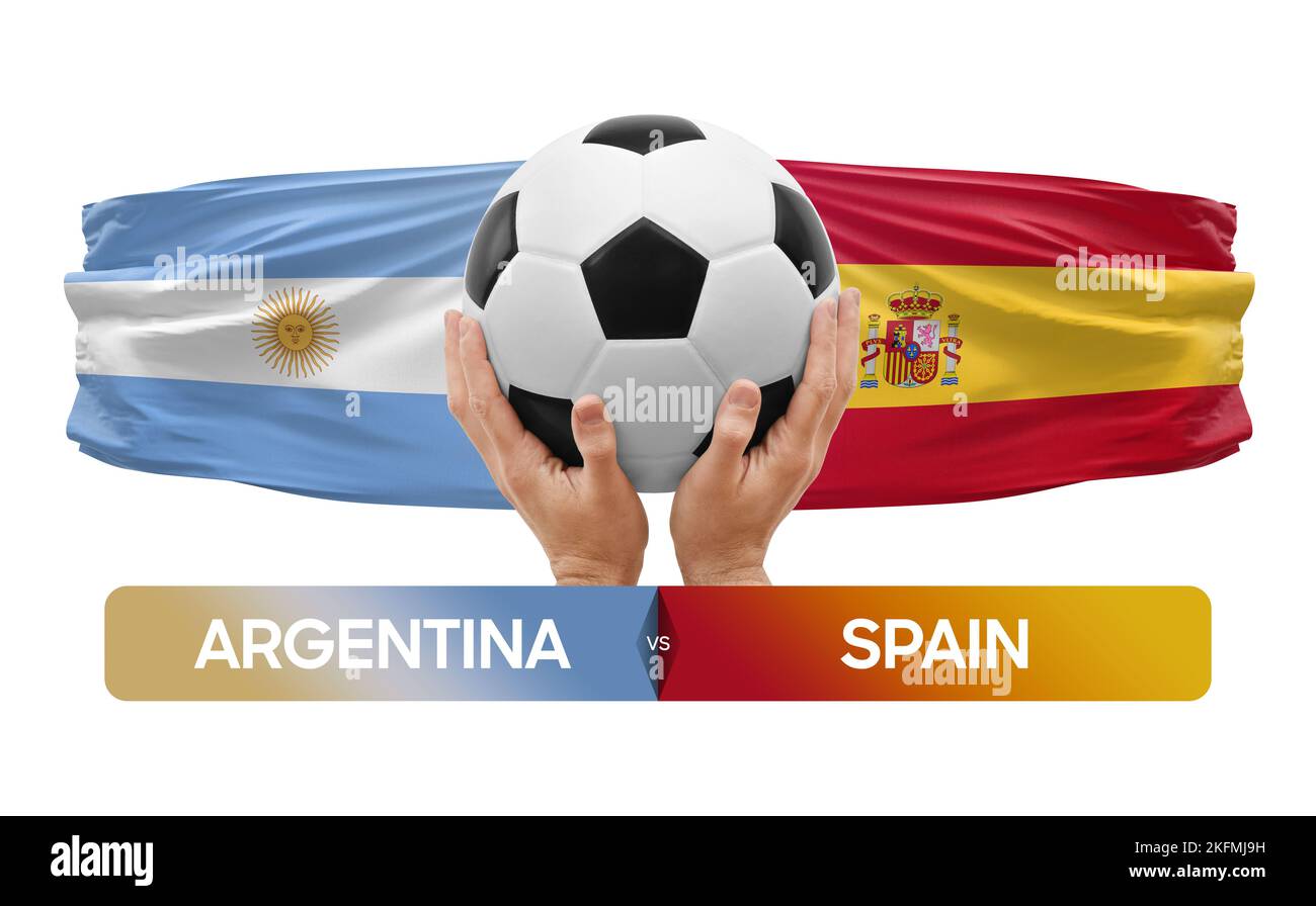 Argentina vs Spain national teams soccer football match