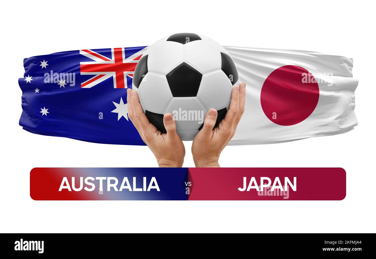 Australia vs Japan national teams soccer football match competition concept Stock Photo Alamy