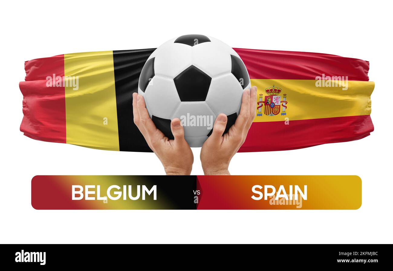 Belgium vs Spain national teams soccer football match competition