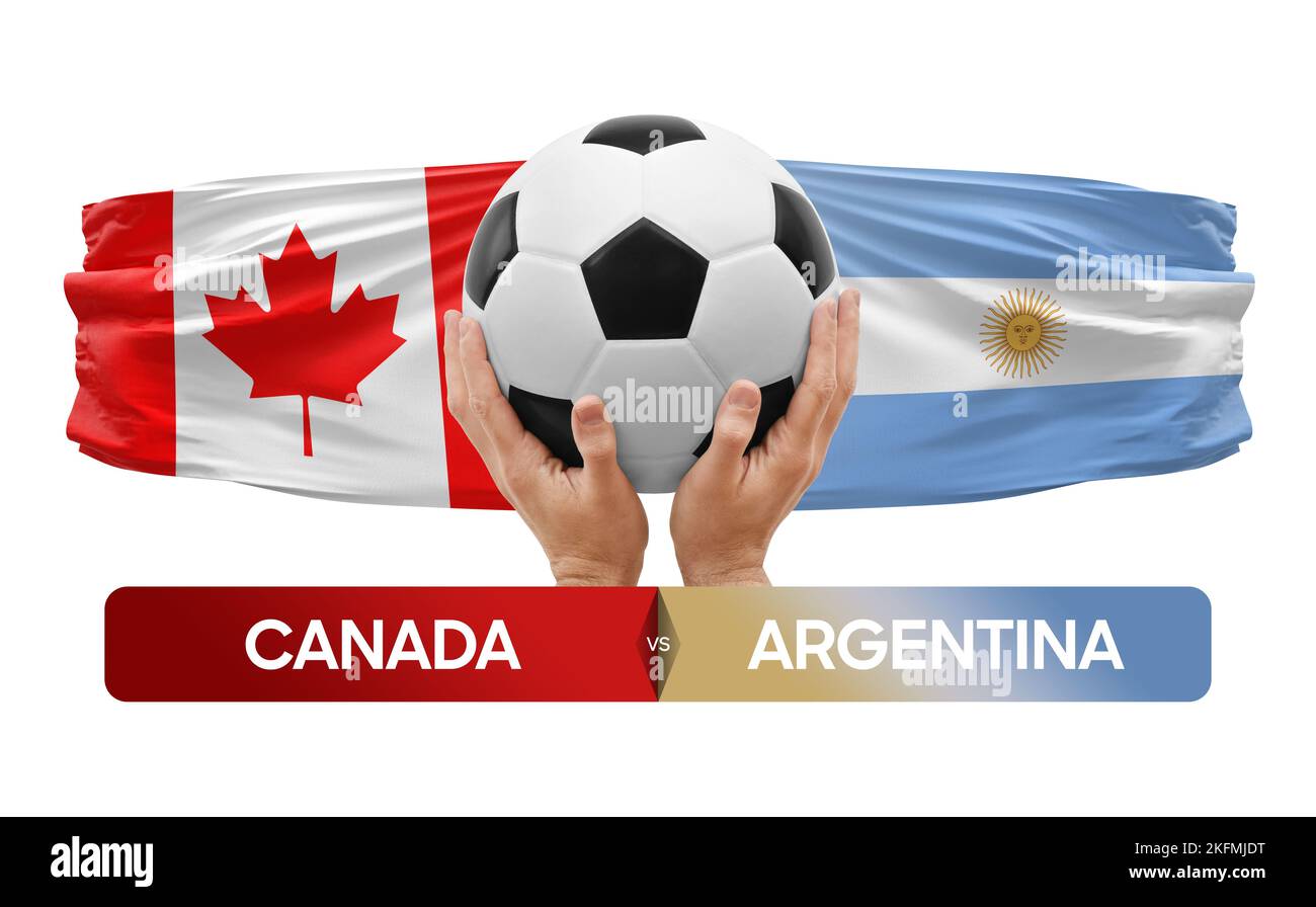 Canada vs Argentina national teams soccer football match competition concept. Stock Photo