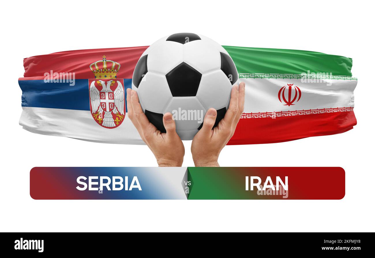 Serbia vs Iran national teams soccer football match competition concept