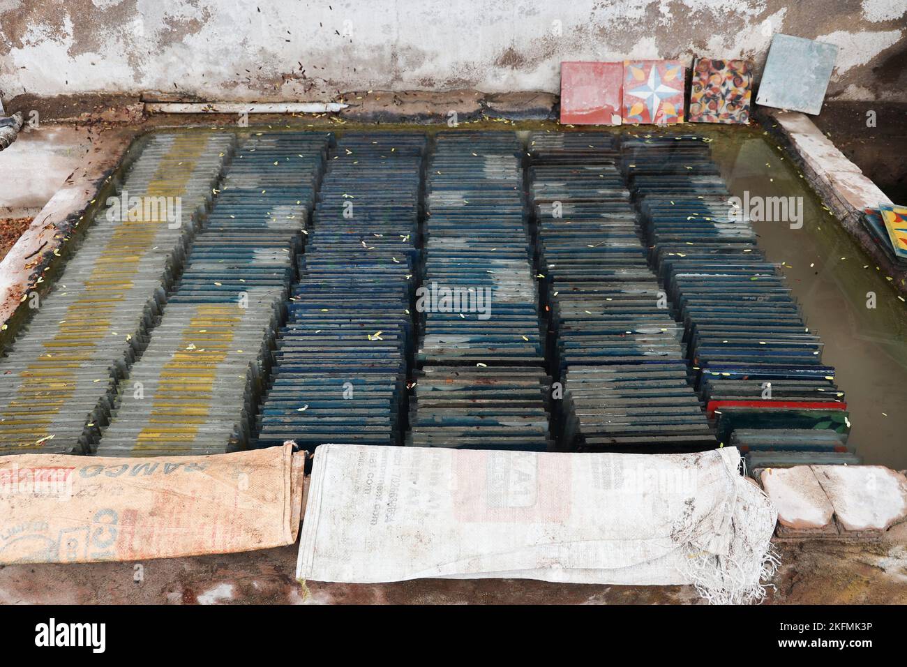 Athangudi tile production in Attangudi,Tamil Nadu,India Stock Photo Alamy