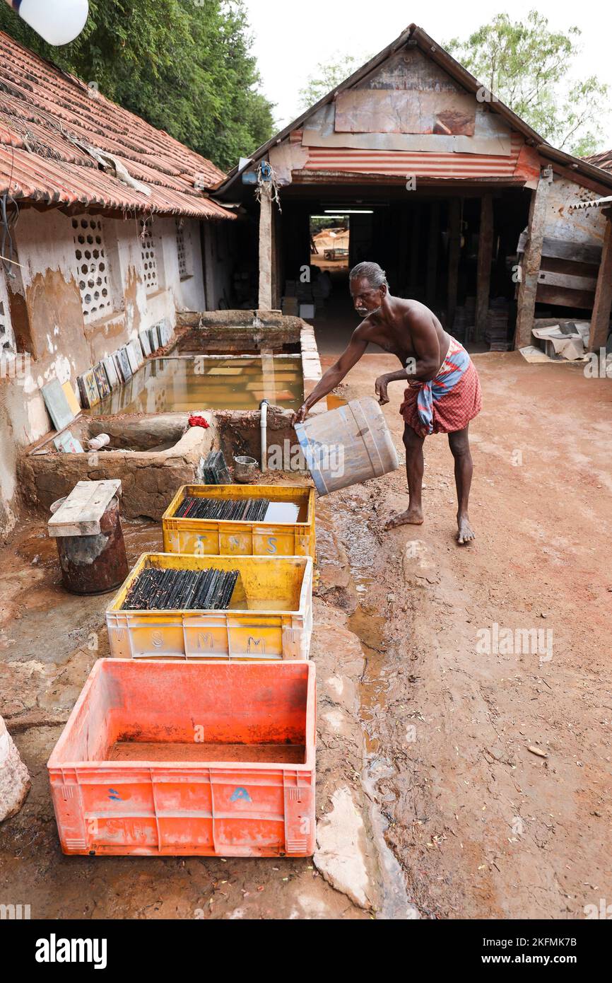 Athangudi tile production in Attangudi,Tamil Nadu,India Stock Photo Alamy
