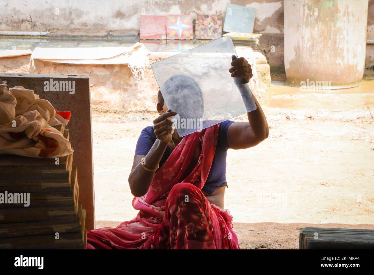 Athangudi tile production in Attangudi,Tamil Nadu,India Stock Photo Alamy