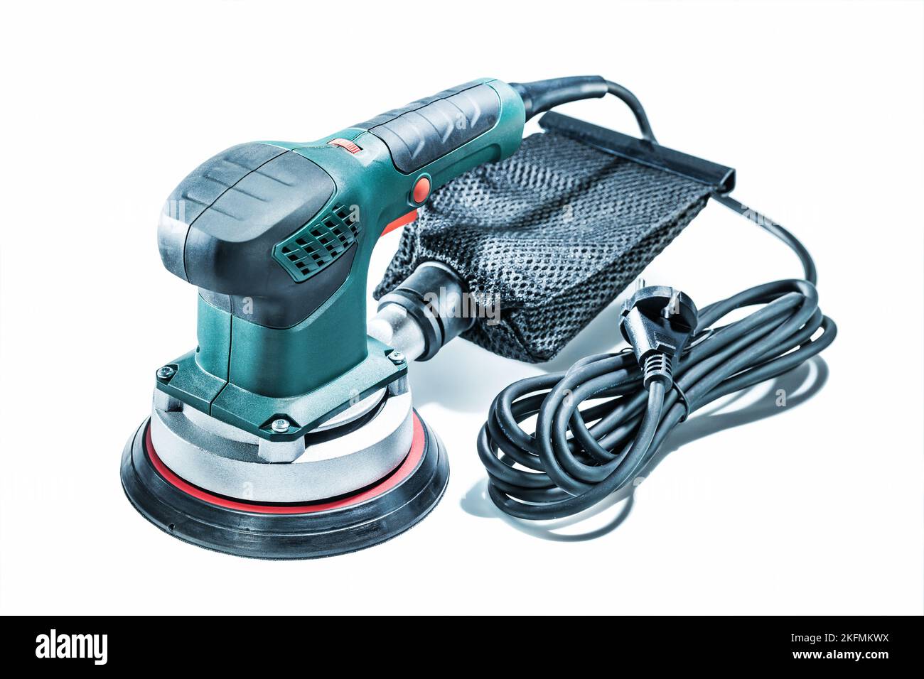 woodworking tools detail orbit wood sander isolated on white Stock