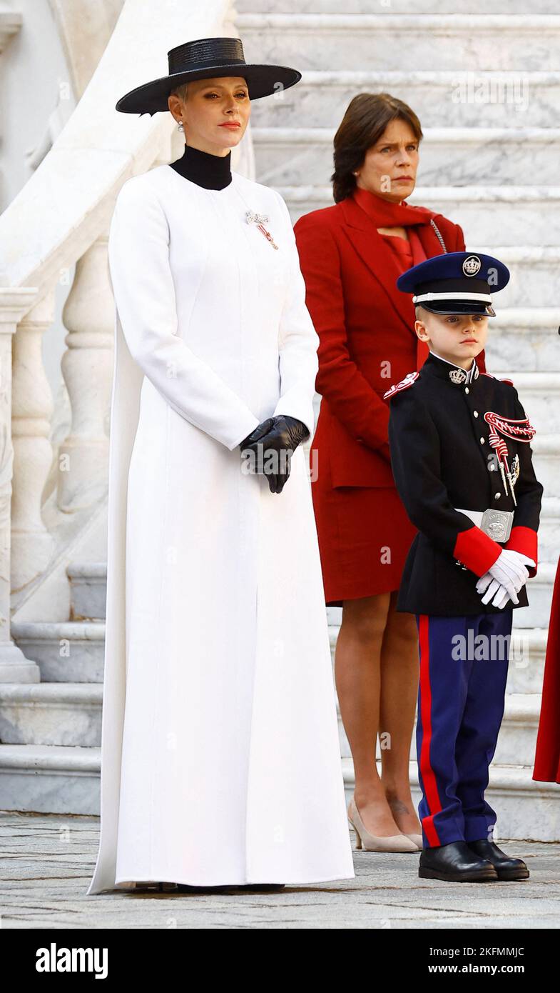 Princess Charlene of Monaco, Prince Jacques and Princess Stephanie attend celebrations marking Monaco's National Day at the Palace in Monaco, November 19, 2022. REUTERS/Eric Gaillard/Pool Stock Photo
