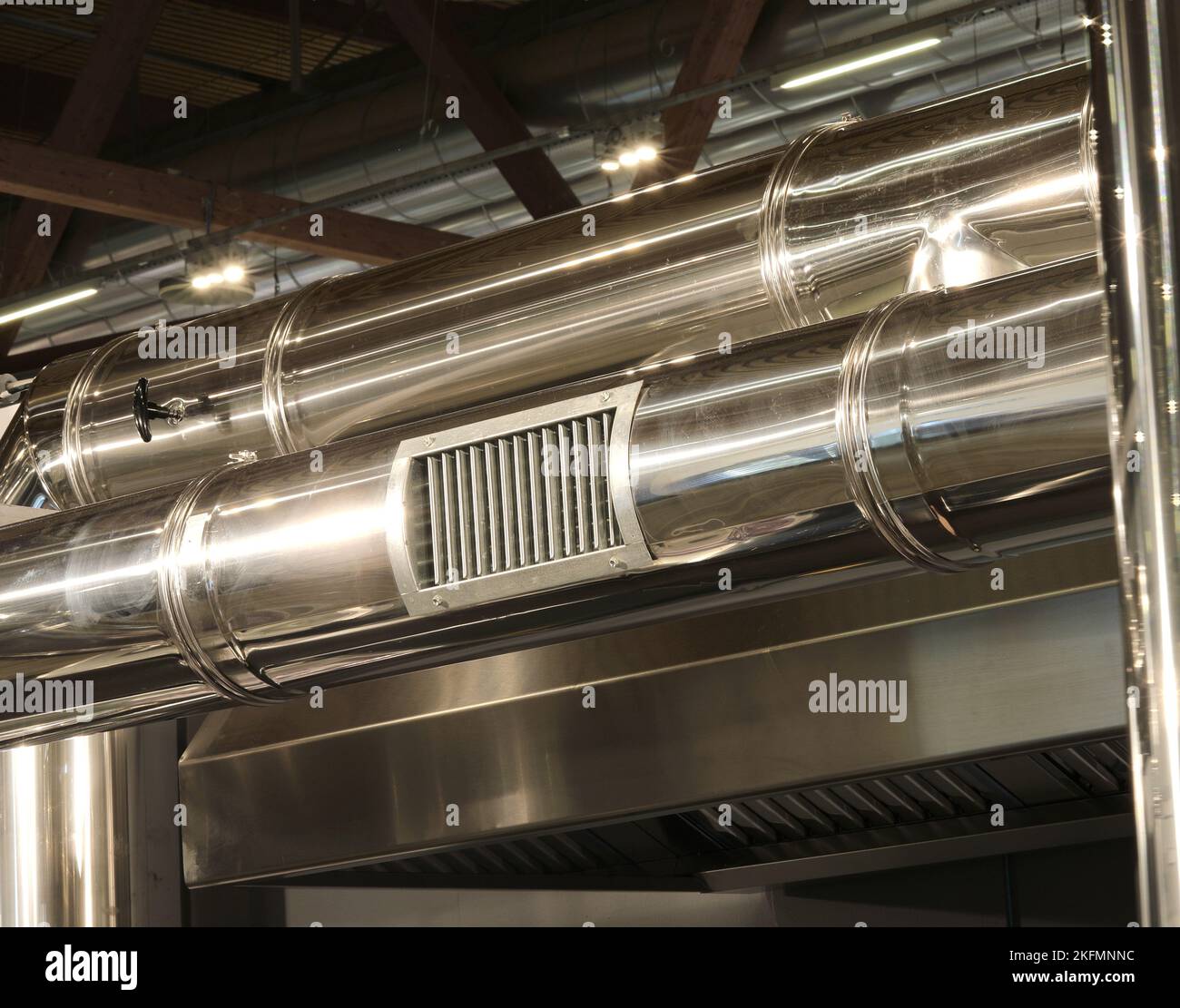 air vent in a steel pipe of the air conditioning system Stock Photo Alamy