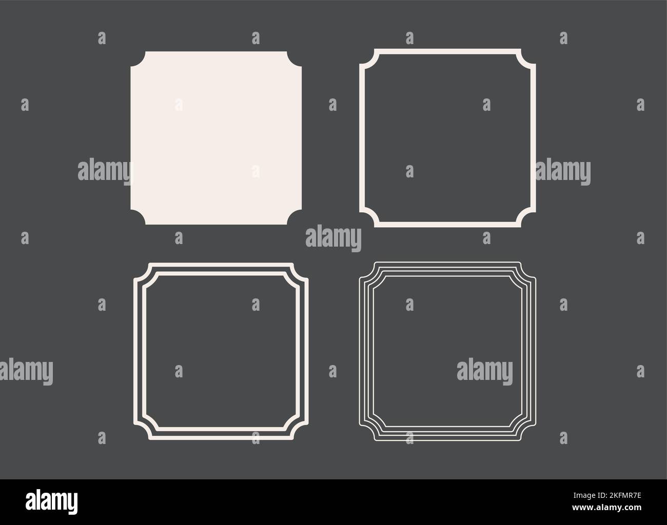 Wedding frame. Mailbox Monogram Basic Shape, Monogram Frame Empty frame label Vector Template. Stock Vector