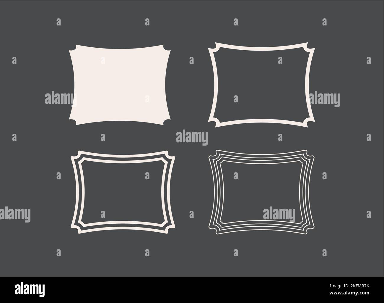 Wedding frame. Mailbox Monogram Basic Shape, Monogram Frame Empty frame label Vector Template. Stock Vector