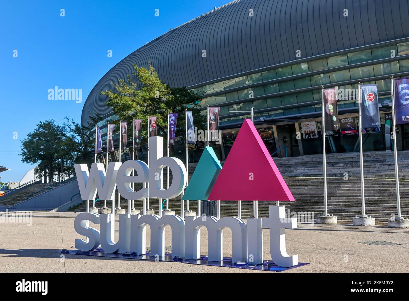 The Web Summit logo outside the Altice Arena Stock Photo