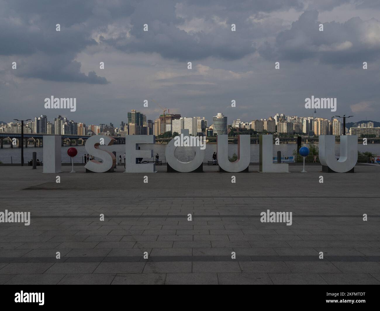 The riverside view of Han river in seoul Stock Photo