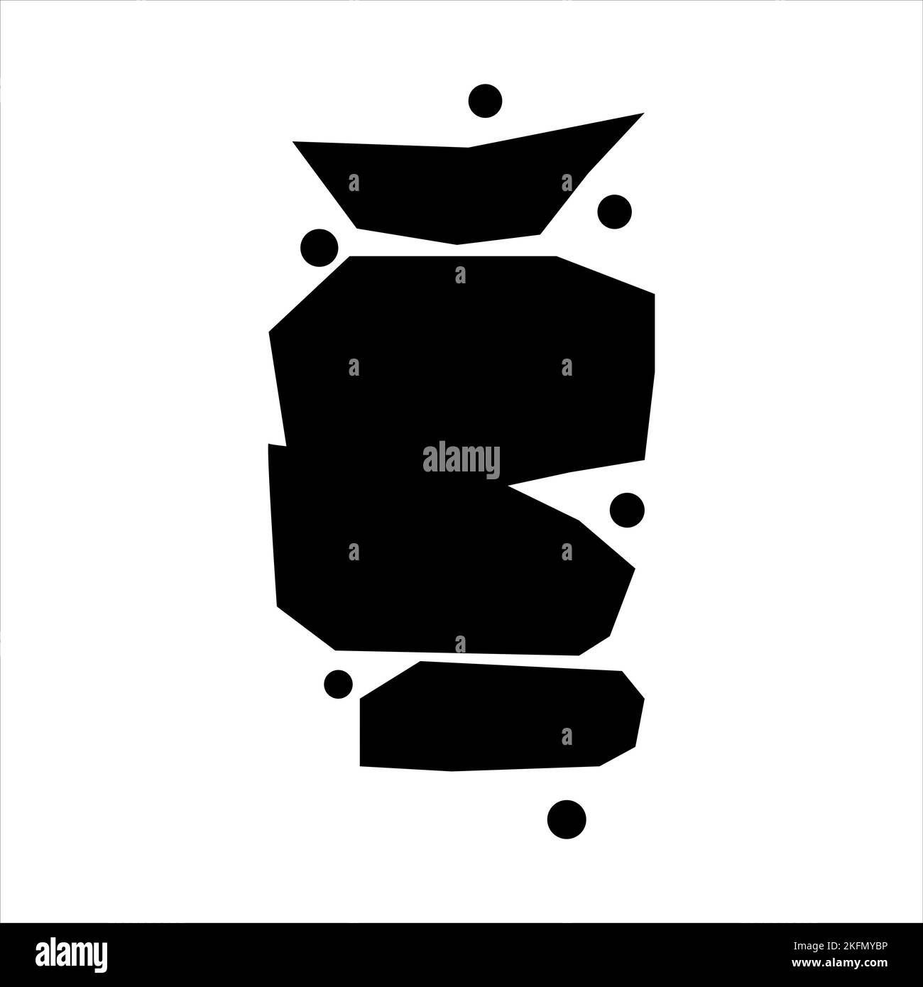 Organic black blobs irregular shape. Abstract shapes vector set, simple forms Stock Vector