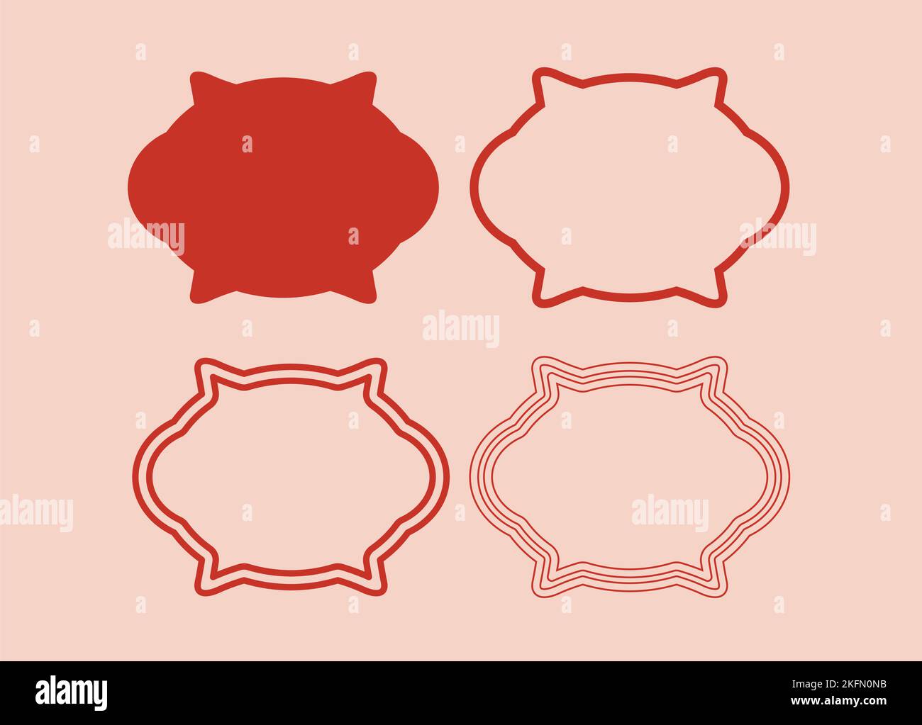 Wedding frame. Mailbox Monogram Basic Shape, Monogram Frame Empty frame label Vector Template. Stock Vector