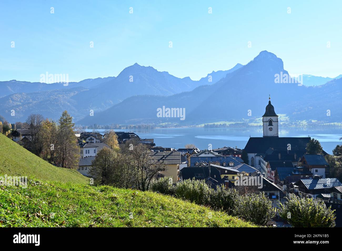 St Wolfgang At The Wolfgangsee Upper Austria Austria View Of St st-wolfgang-at-the-wolfgangsee-upper-austria-austria-view-of-st