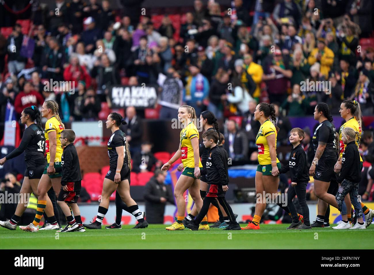 during the Women's Rugby League World Cup final at Old Trafford, Manchester. Picture date