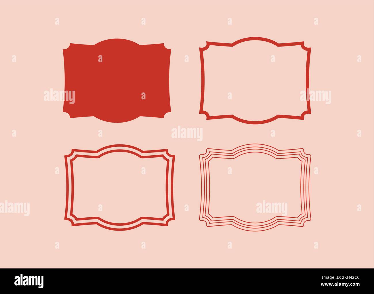 Wedding frame. Mailbox Monogram Basic Shape, Monogram Frame Empty frame label Vector Template. Stock Vector