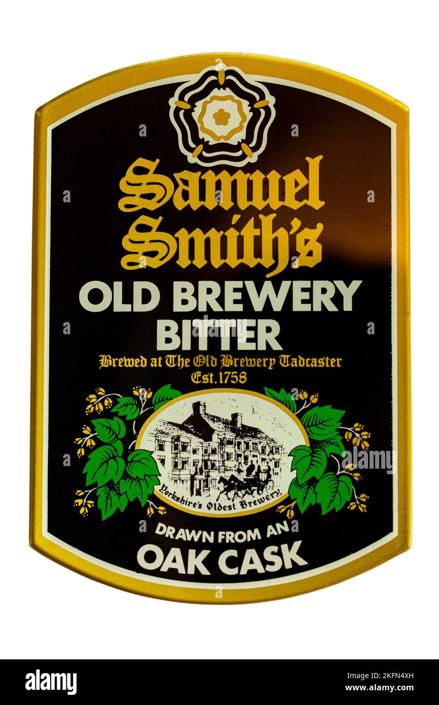 Samuel Smith's Old Brewery Bitter - Pump Clip. Stock Photo