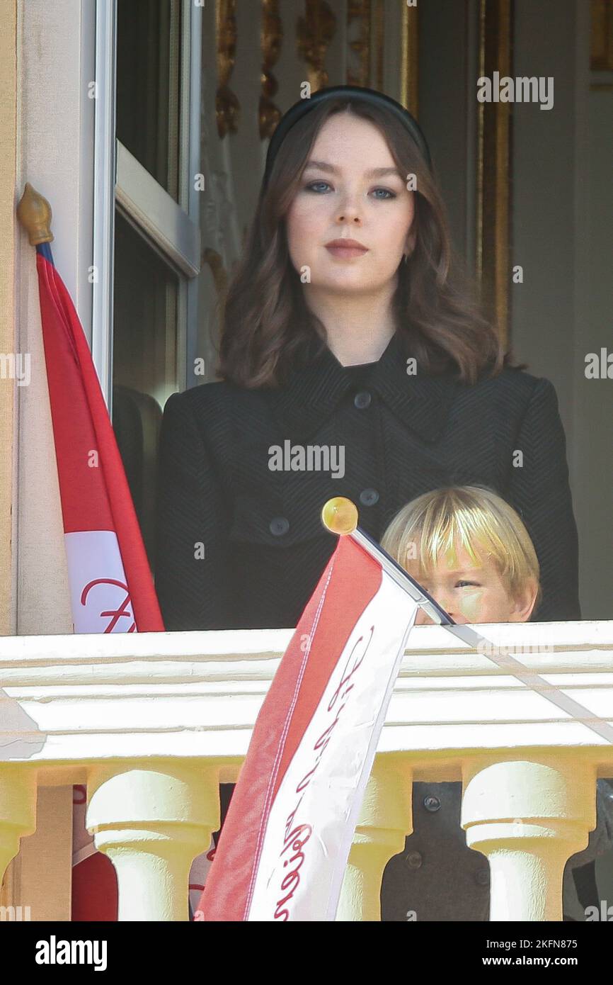 Princess Alexandra of Hanover is attending the parade at the palace balcony during the celebration for the National Day on November 19, 2022 in Monaco Ville, Principality of Monaco. Photo by Marco Piovanotto/IPA - NO TABLOIDS Stock Photo