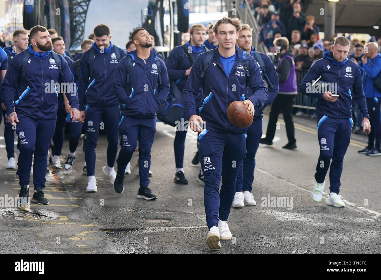 Jamie Ritchie Edinburgh Scotland's Jamie Ritchie (front-centre) arriving at the stadium before ...