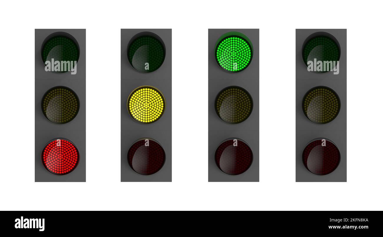 traffic light on white background. Isolated 3D illustration Stock Photo