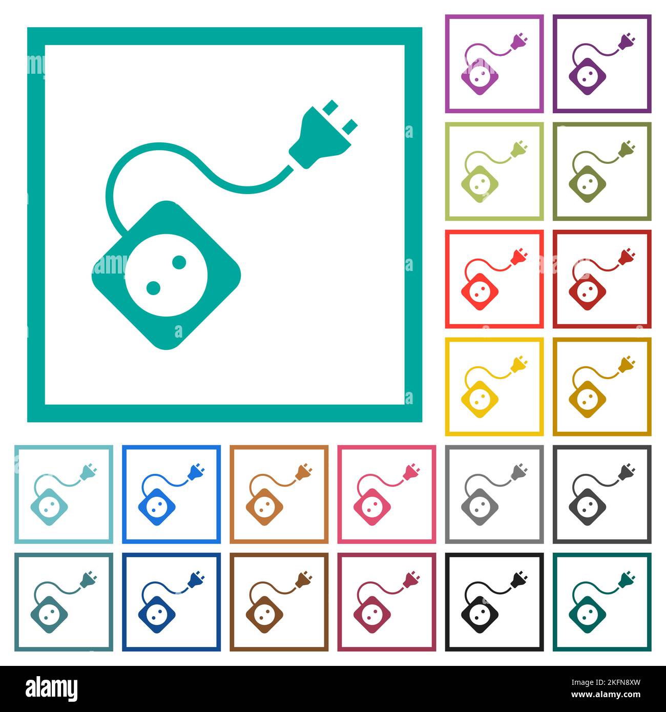 Portable electrical outlet with one socket and extension cord and plug