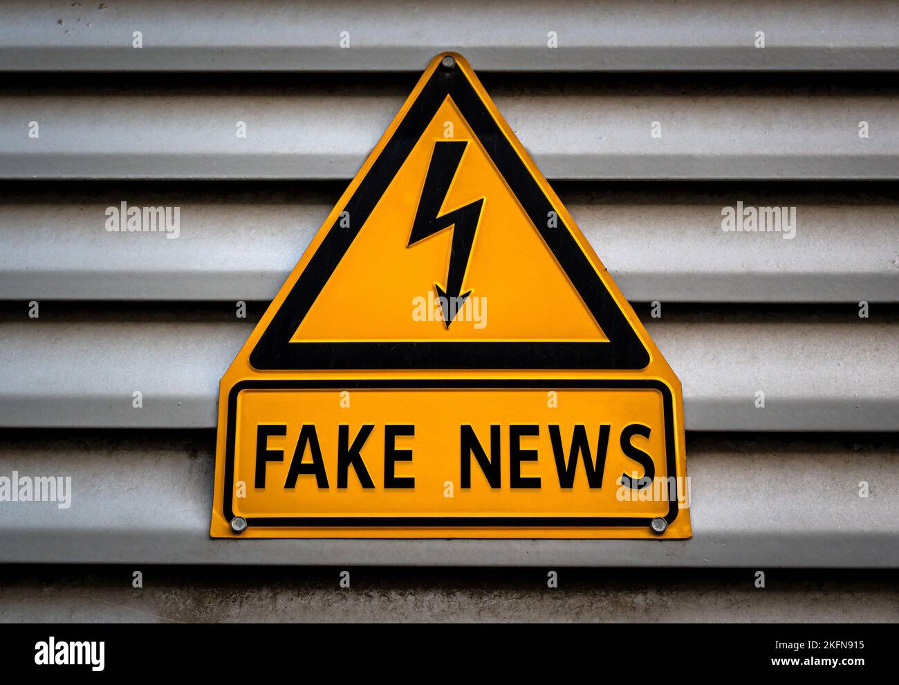 Fake News information sign Stock Photo