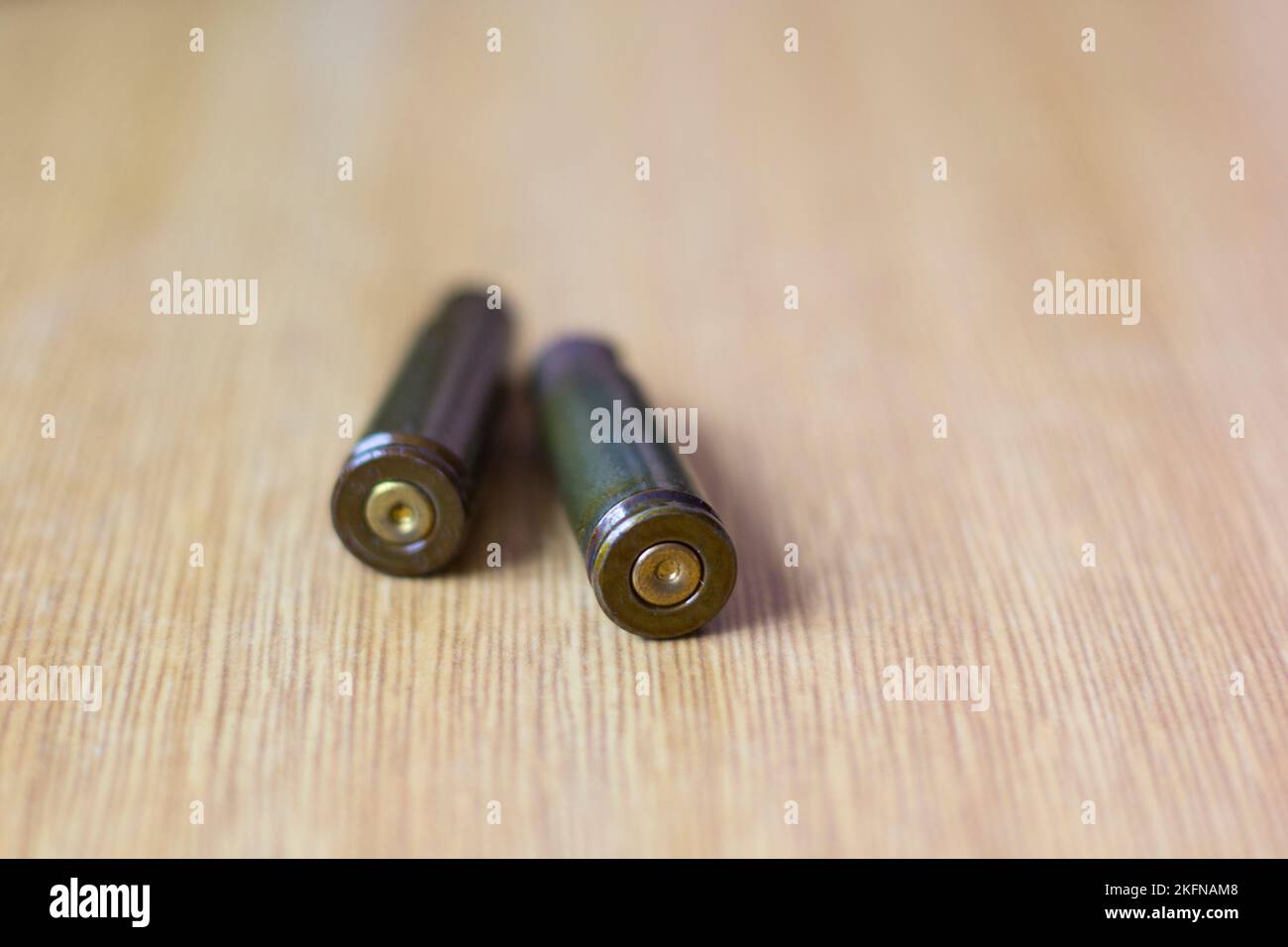 Two shell casings close up Stock Photo Alamy