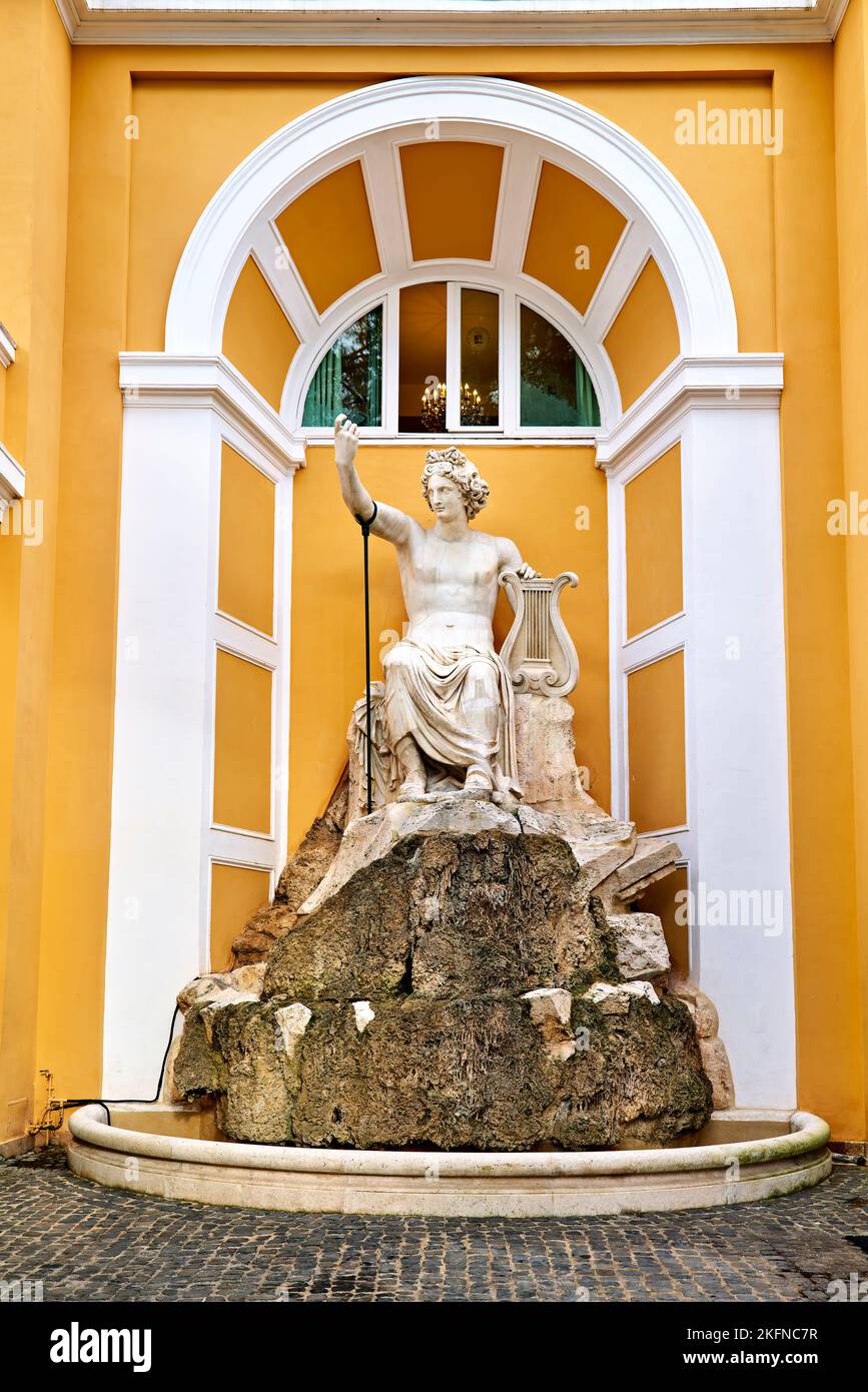 Rome Lazio Italy. The Galleria Nazionale d'Arte Antica or National Gallery of Ancient Art, an art museum in Palazzo Barberini. Apollo Citaredo statue Stock Photo