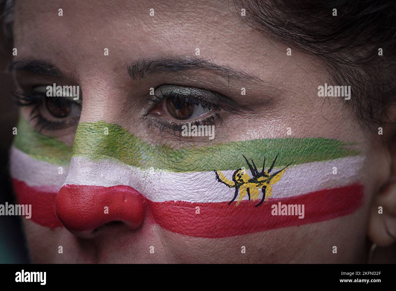 London, UK. 19th December 2022. BritishIranian women protest outside