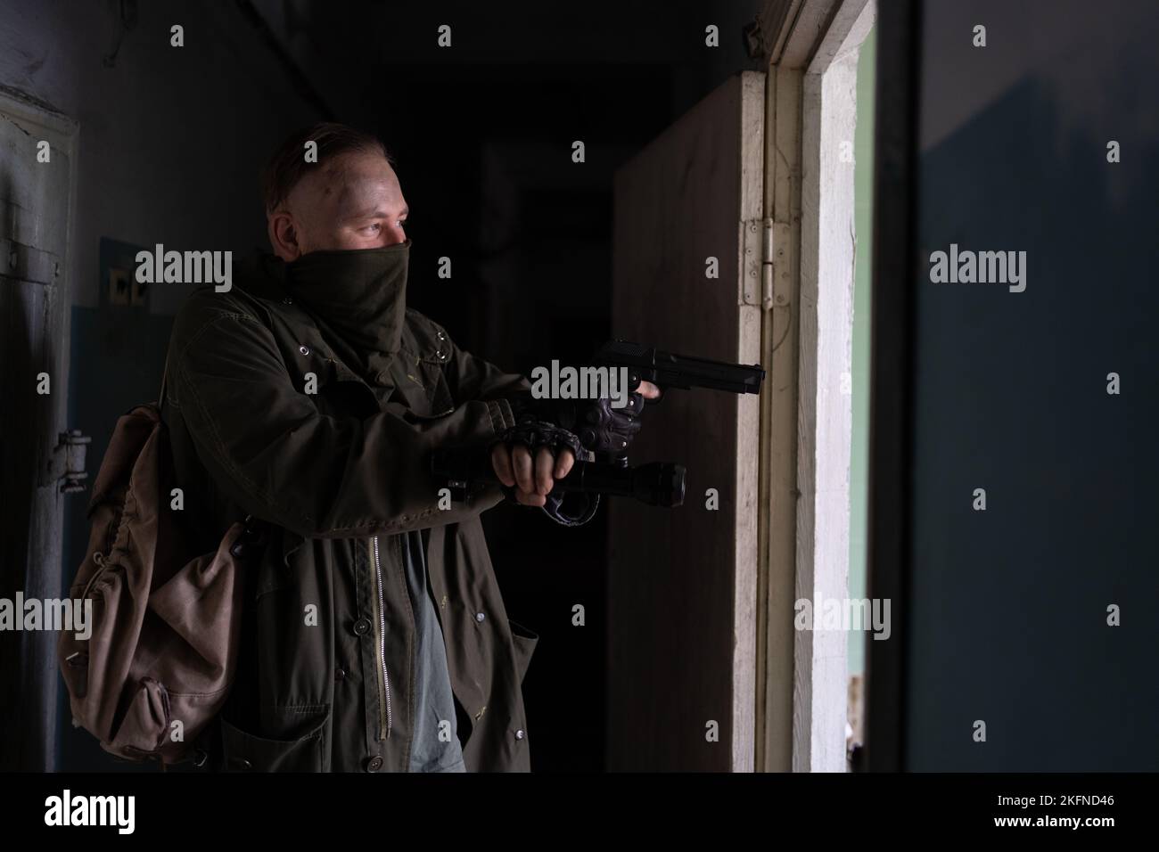 Portrait soldier walking rifle hi-res stock photography and images - Alamy
