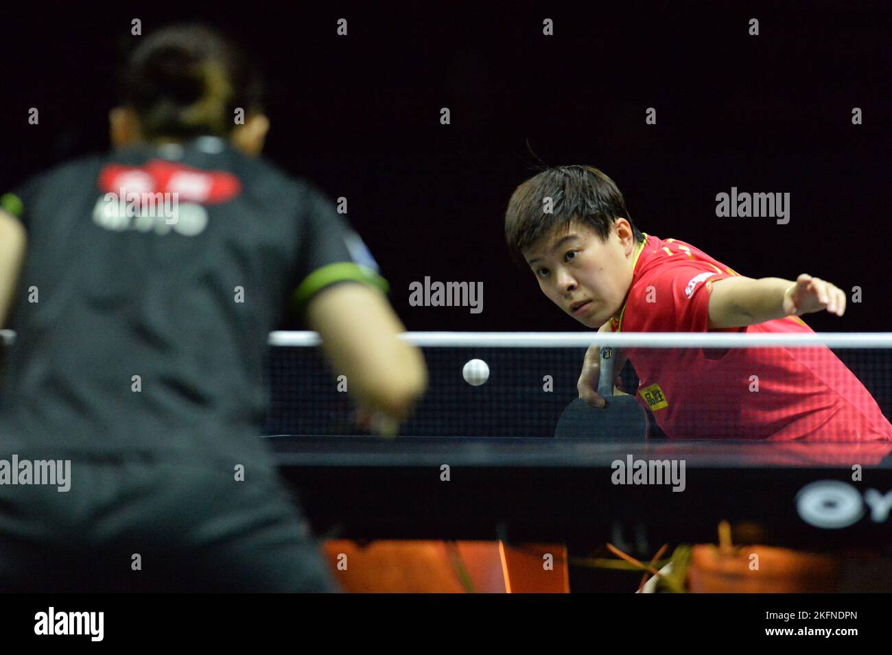 Bangkok, Thailand. 19th Nov, 2022. Wang Yidi of China serves during the
