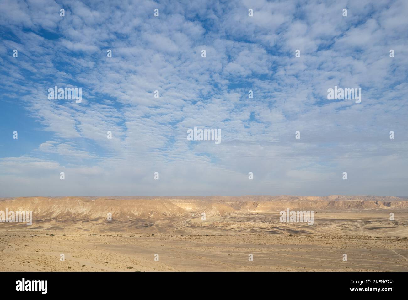 Desert and blue sky landscape. Stock Photo