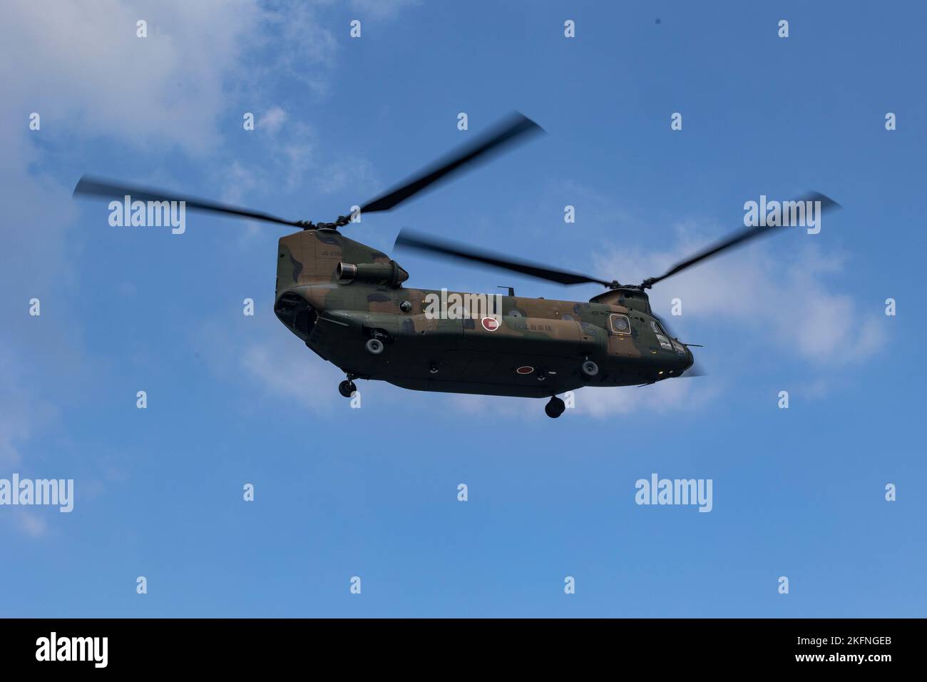 Service members with Japan Ground Self-Defense Force depart on a CH ...