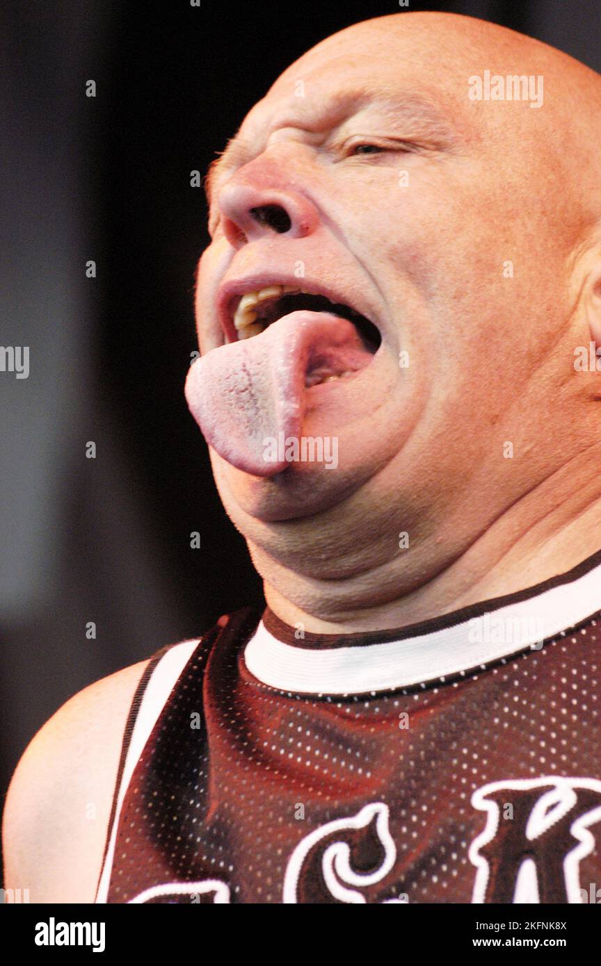 Buster Bloodvessel of Bad Manners playing at Cardiff Big Weekend ...