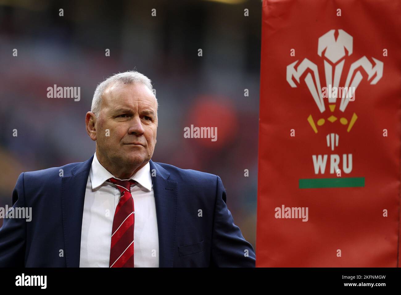 Cardiff, UK. 19th Nov, 2022. Wayne Pivac, the head coach of Wales rugby team looks on before the game. Autumn nations series 2022 rugby match, Wales v Georgia at the Principality Stadium in Cardiff on Saturday 19th November 2022. pic by Andrew Orchard/Andrew Orchard sports photography/Alamy Live News Credit: Andrew Orchard sports photography/Alamy Live News Stock Photo
