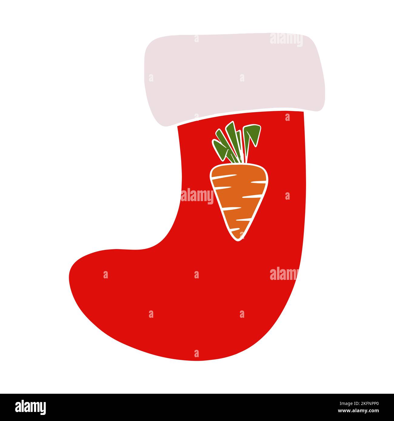 Christmas socks. Flat illustration. isolatred on white background. Stock Vector