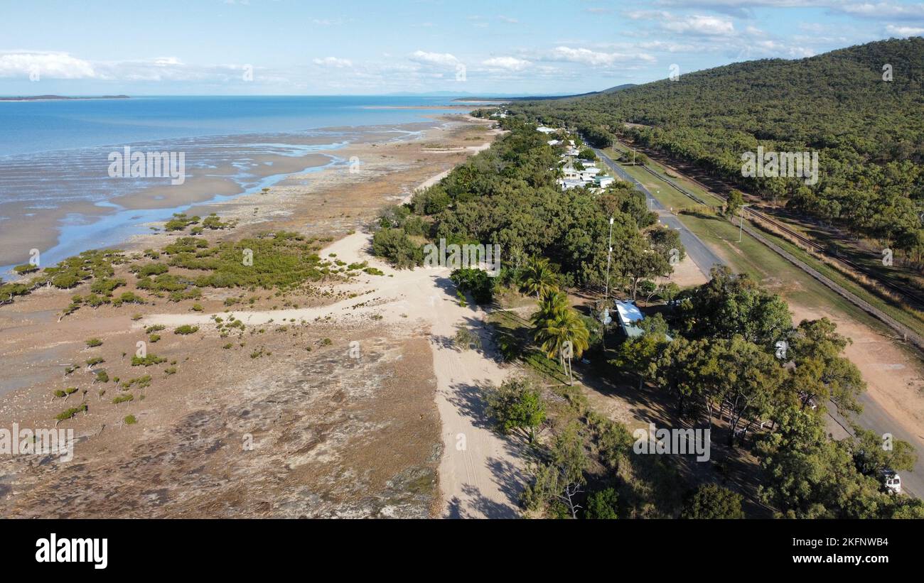 An aerial view of the Airlie Beach in Queensland, Australia Stock Photo