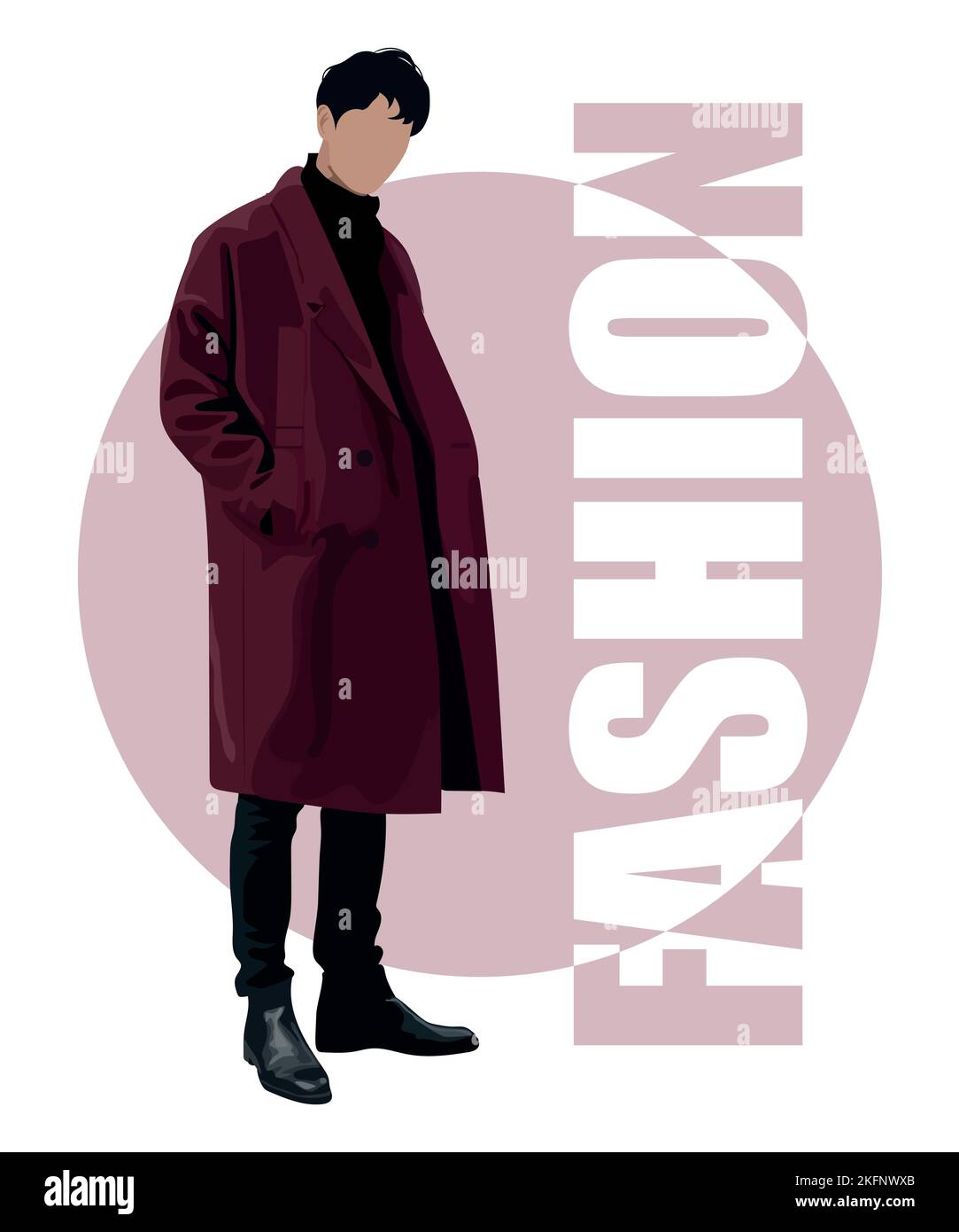 Stylish handsome man in fashion clothes. Fashion man. Hand drawn male model. Sketch. Vector illustration. Stock Vector