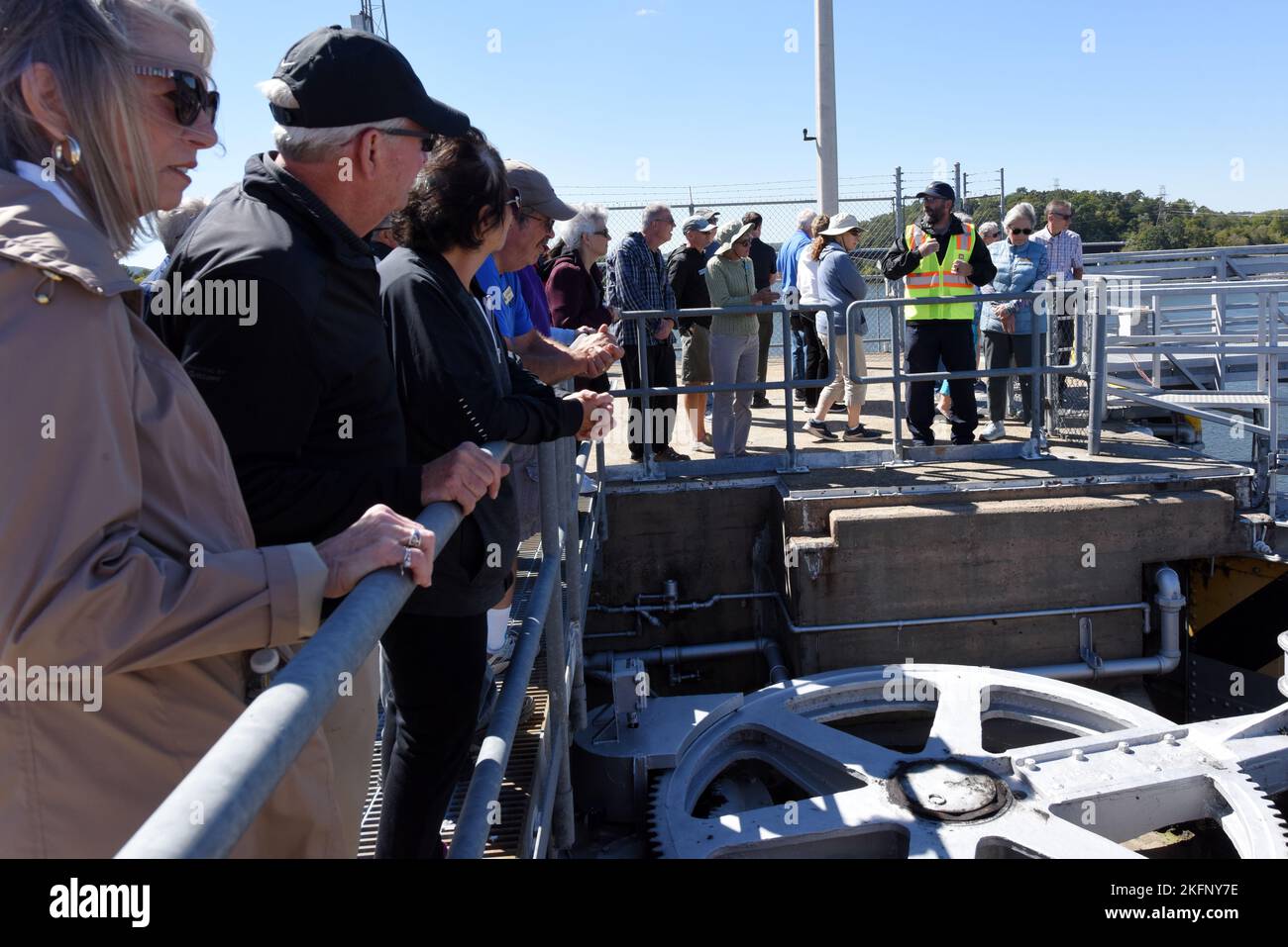 Lock Operator Usace Lock Operator Josh Shockey (wearing reflective vest) leads a group of ...