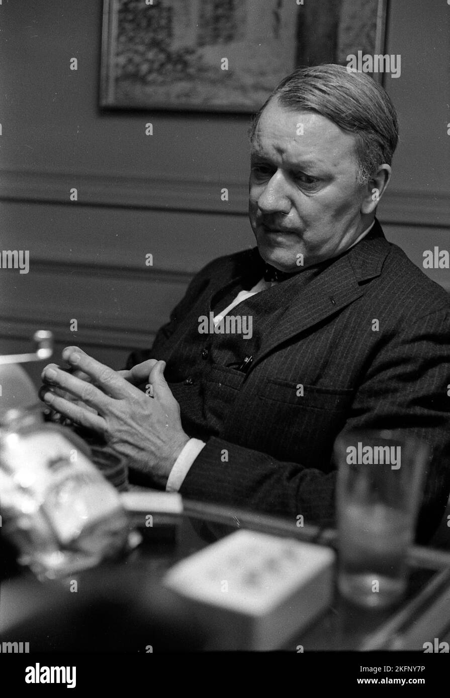 James Reston James Reston, American journalist, New York Times, during a press ...