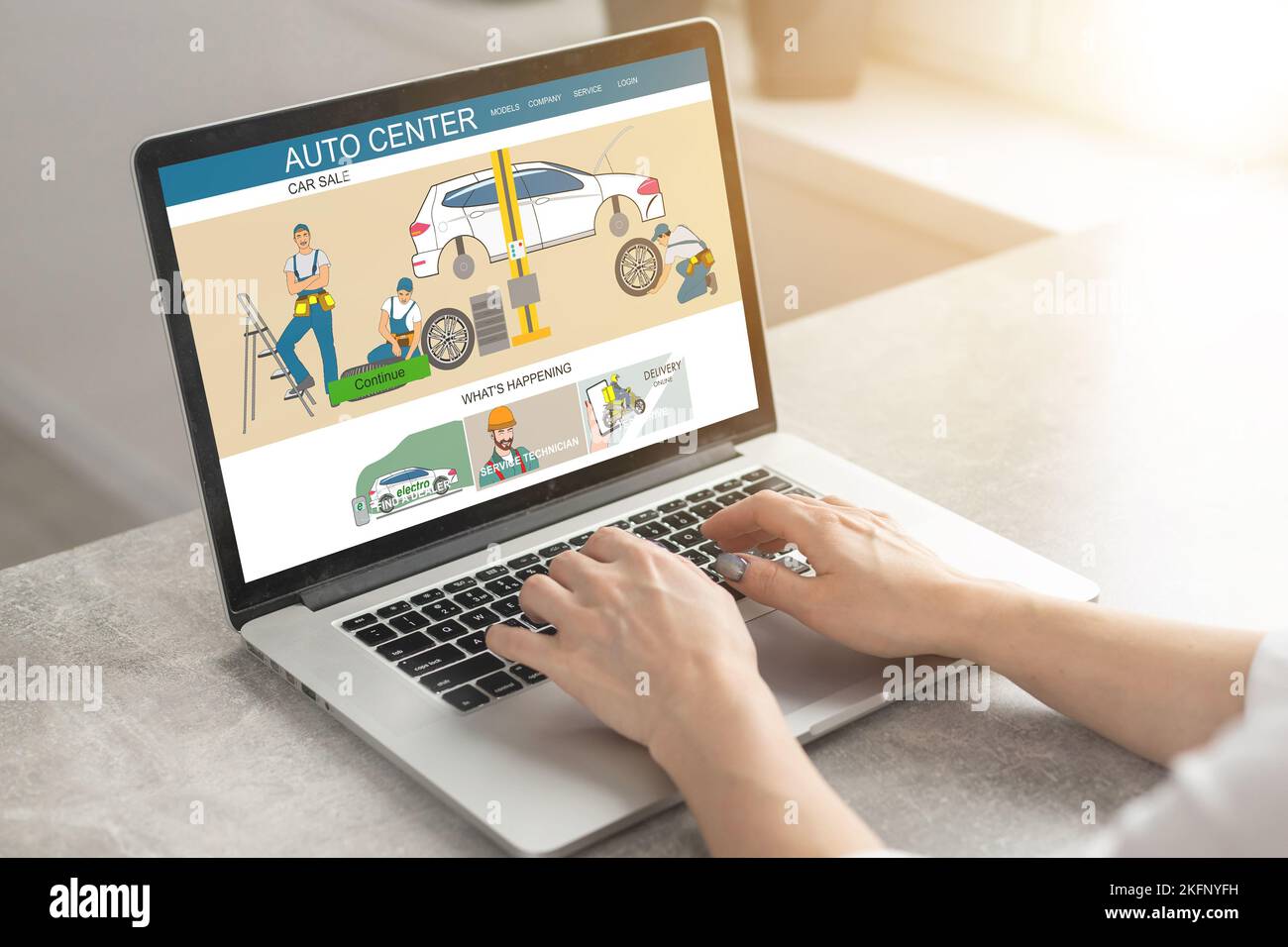 auto center Communication Connection Online Concept Stock Photo Alamy