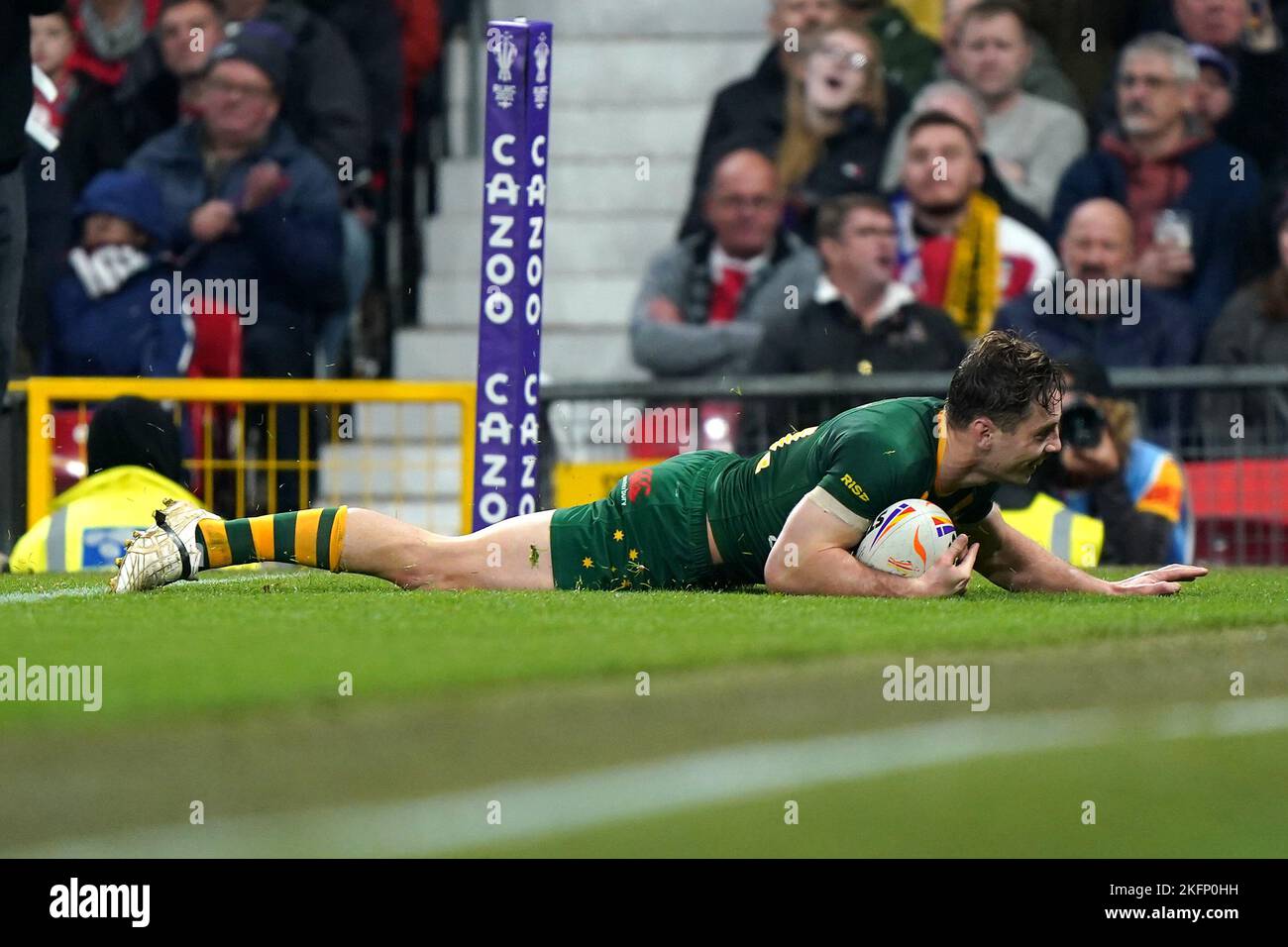 Australia's Cameron Murray scores their side's third try of the game ...