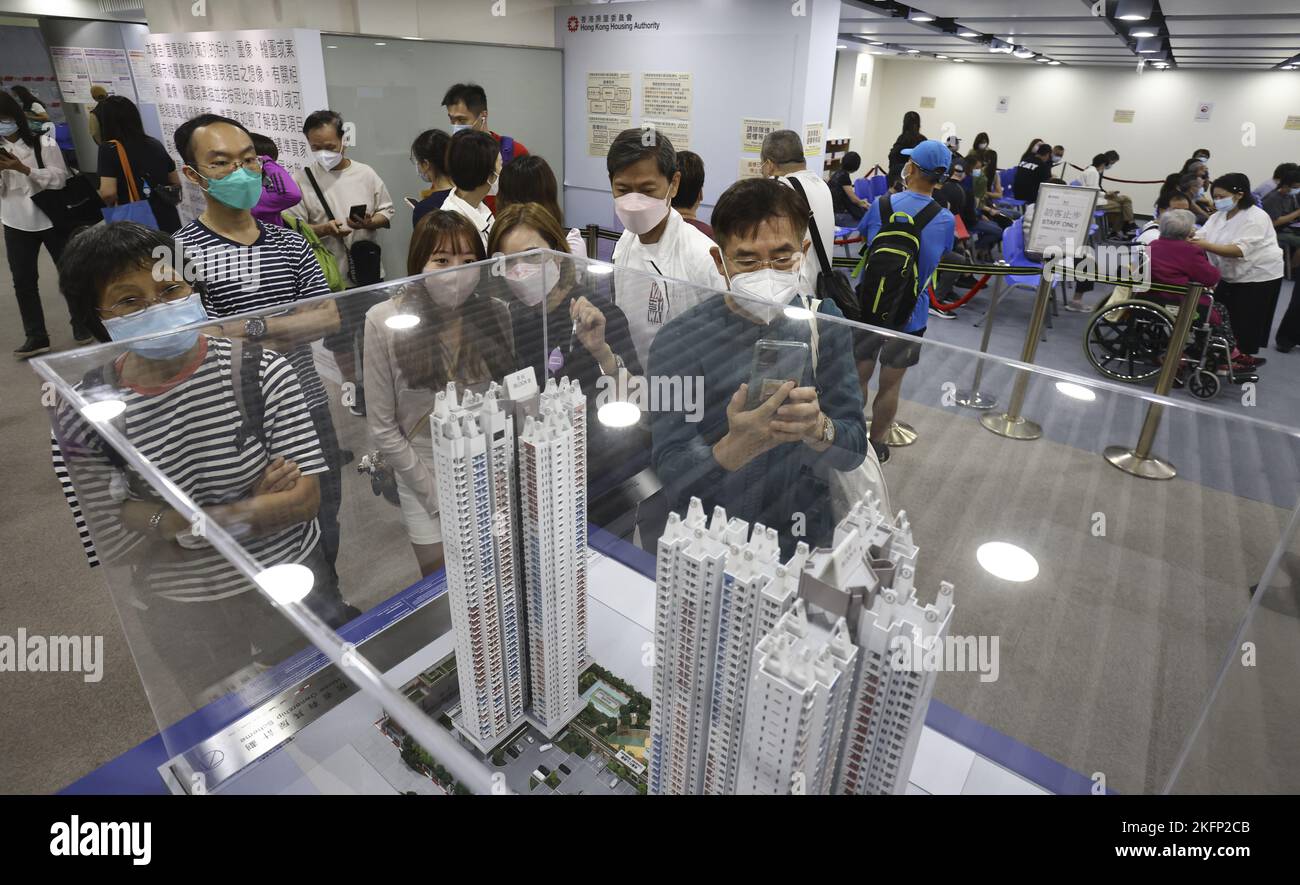 Applicants for the Sale of Home Ownership Scheme Flats 2022 view the