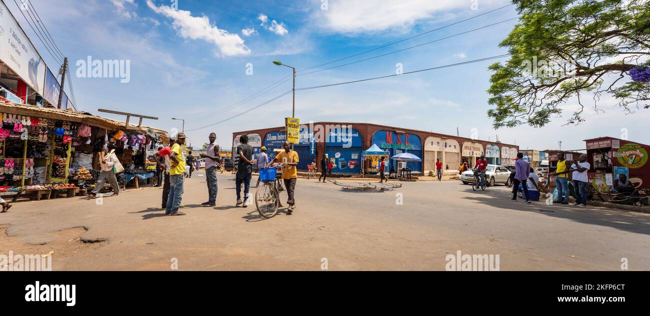 Shopping street in Mzuzu city, northern Malawi Stock Photo Alamy